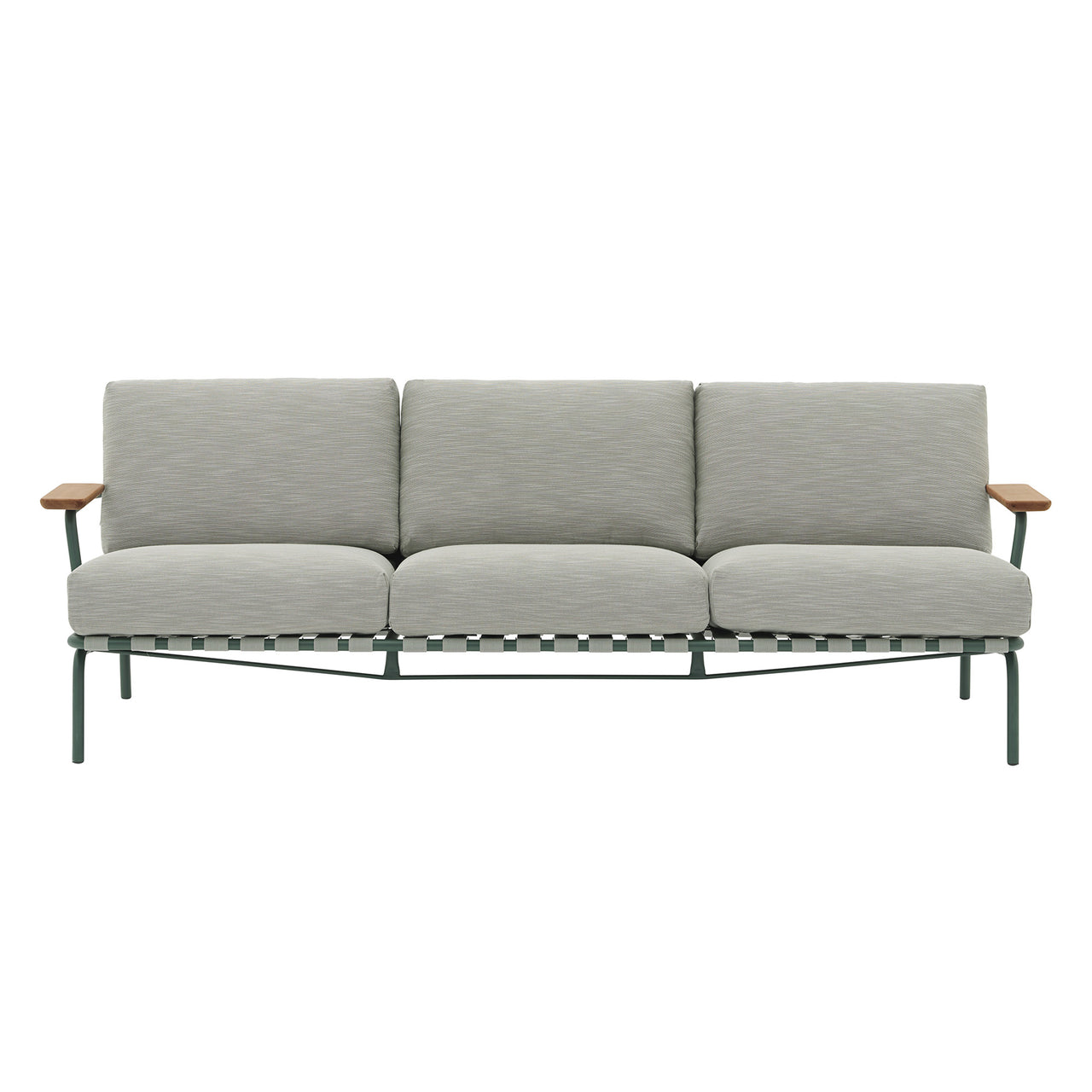 Settle Sofa: 3 Seater + With Armrest + Dark Green + Ribbed Weave