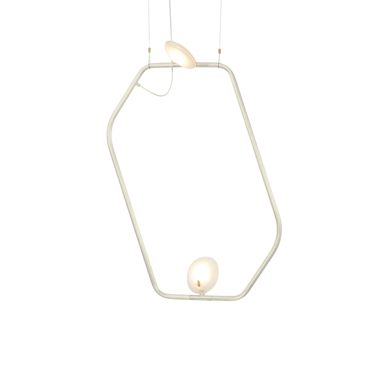 Palindrome Single Pendant: 2 Heads + Silk Grey