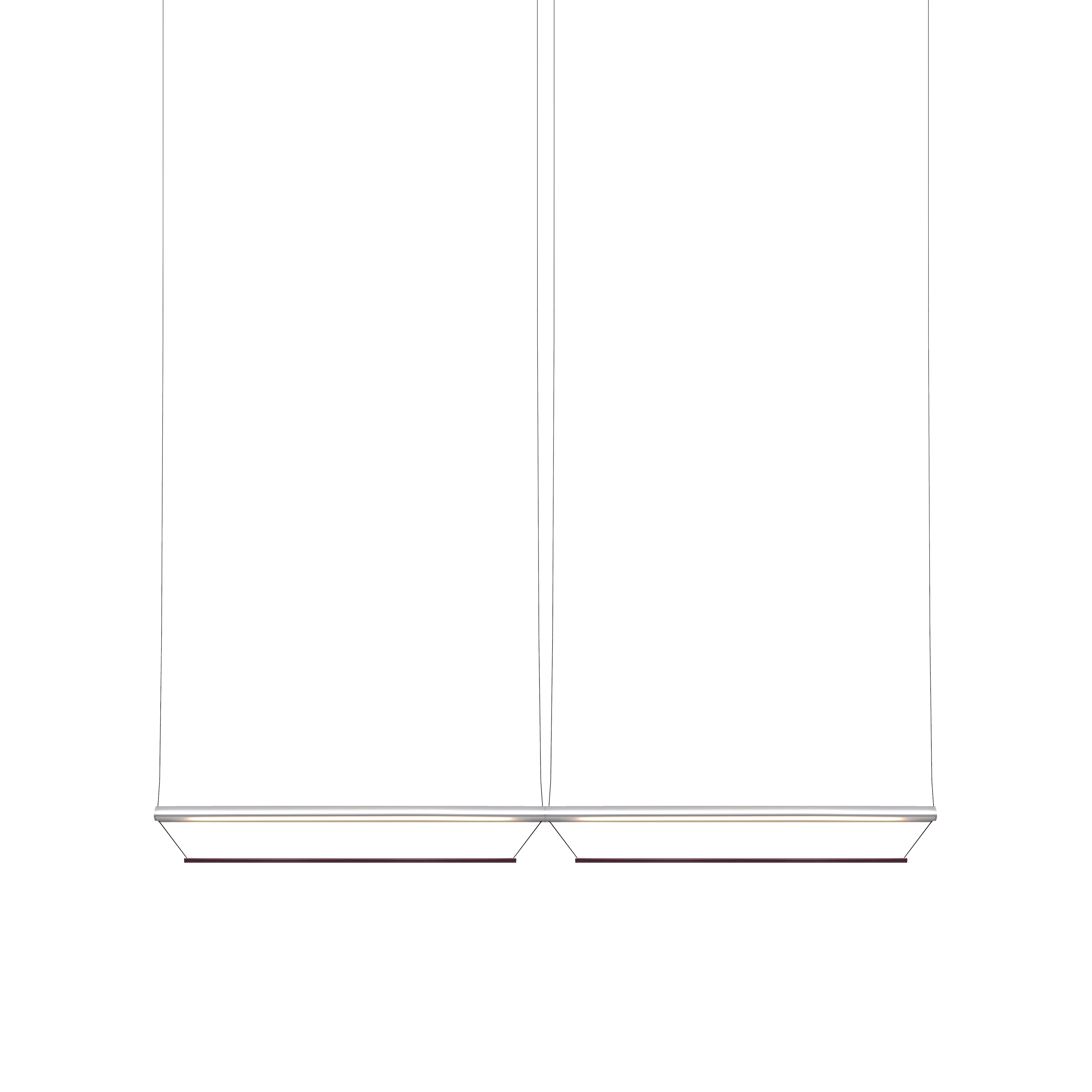 Tier 100 Horizontal Pendant Light: 2H + Anodized Silver + Amethyst