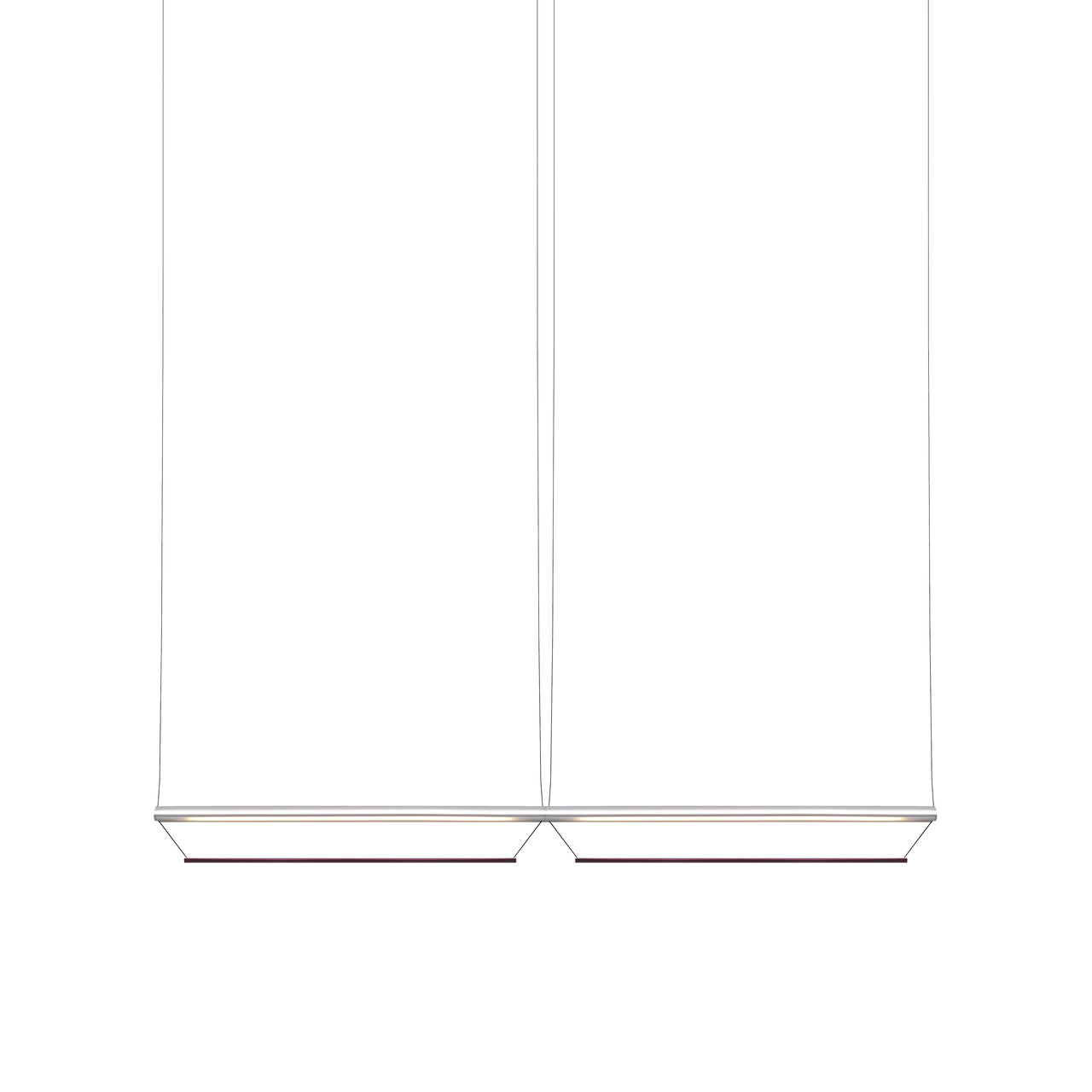 Tier 100 Horizontal Pendant Light: 2H + Anodized Silver + Amethyst