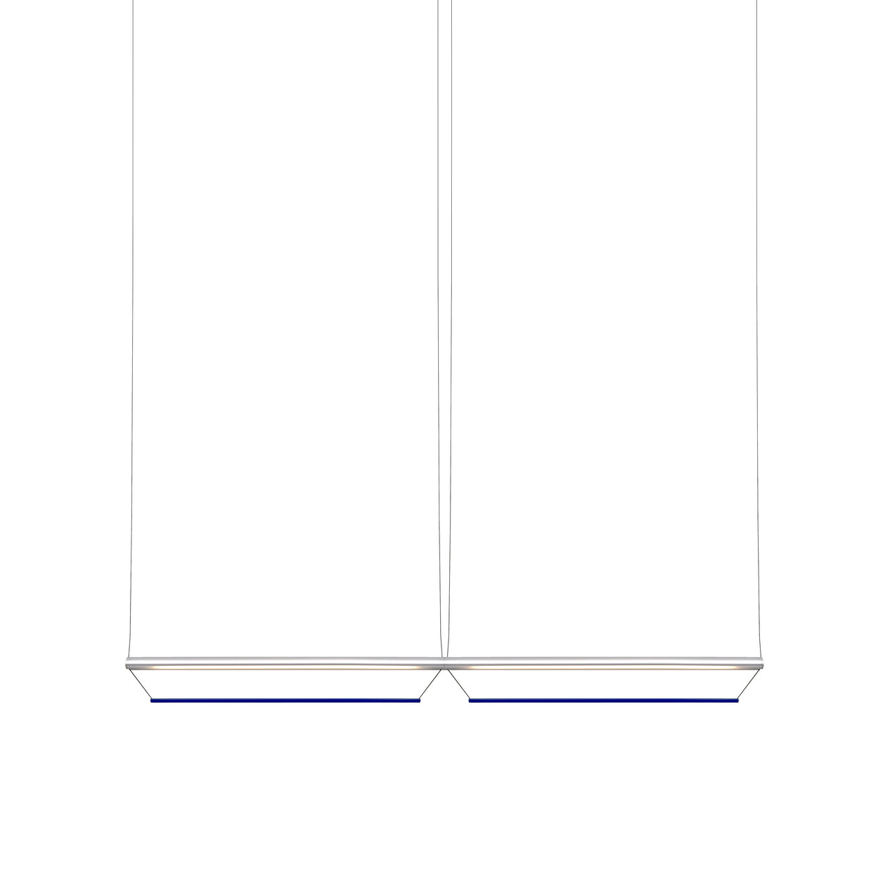 Tier 100 Horizontal Pendant Light: 2H + Anodized Silver + Sapphire