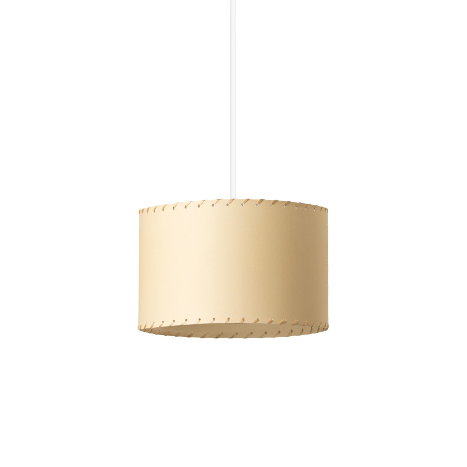 Sisisi Cilindricas PT2 Pendant Lamp: Stitched Beige Parchment + White