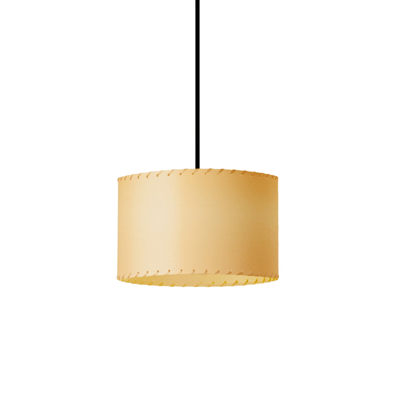 Sisisi Cilindricas PT2 Pendant Lamp: Stitched Beige Parchment + Black