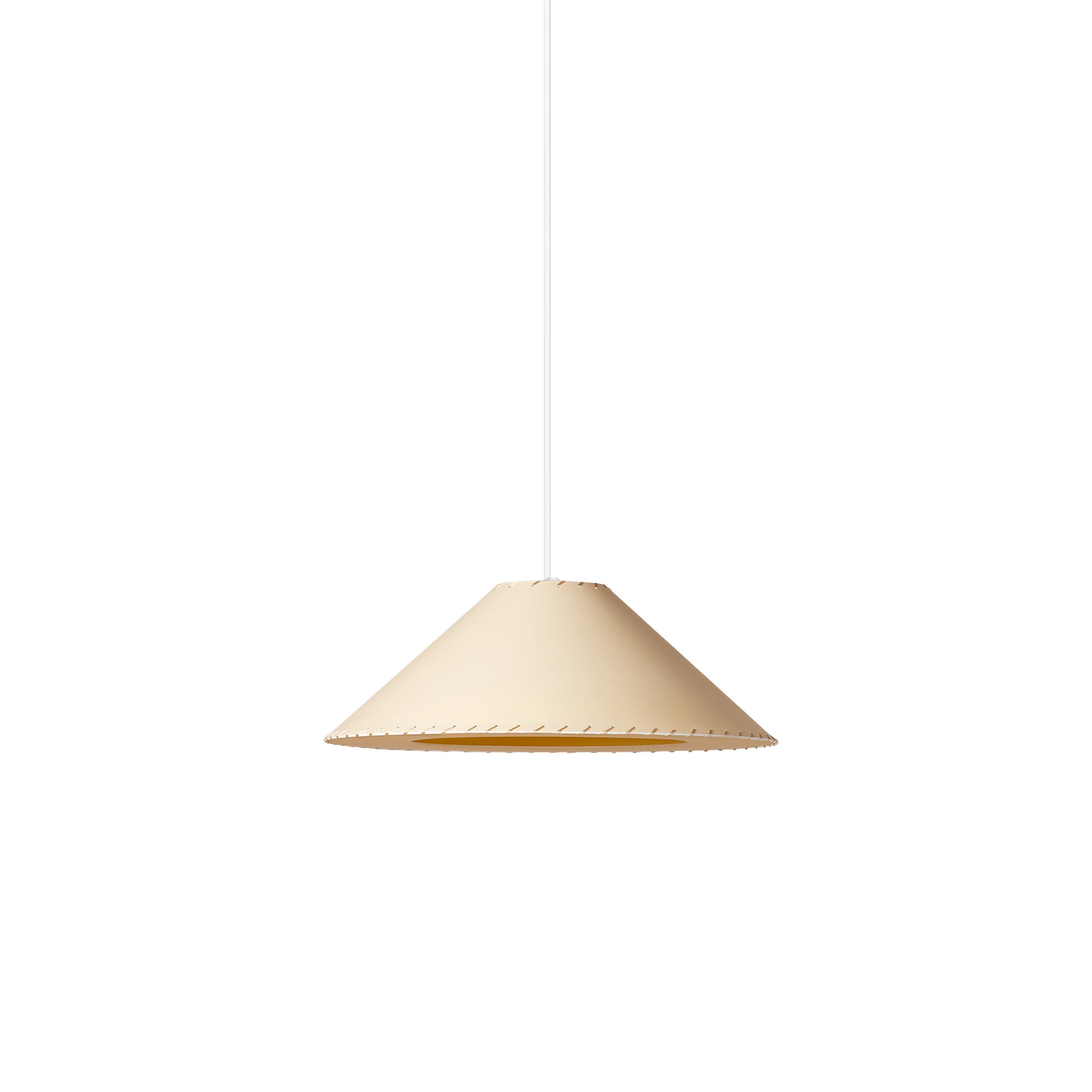 Sísísí Cónicas Planas MT4 Pendant Lamp: Stitched Beige + White