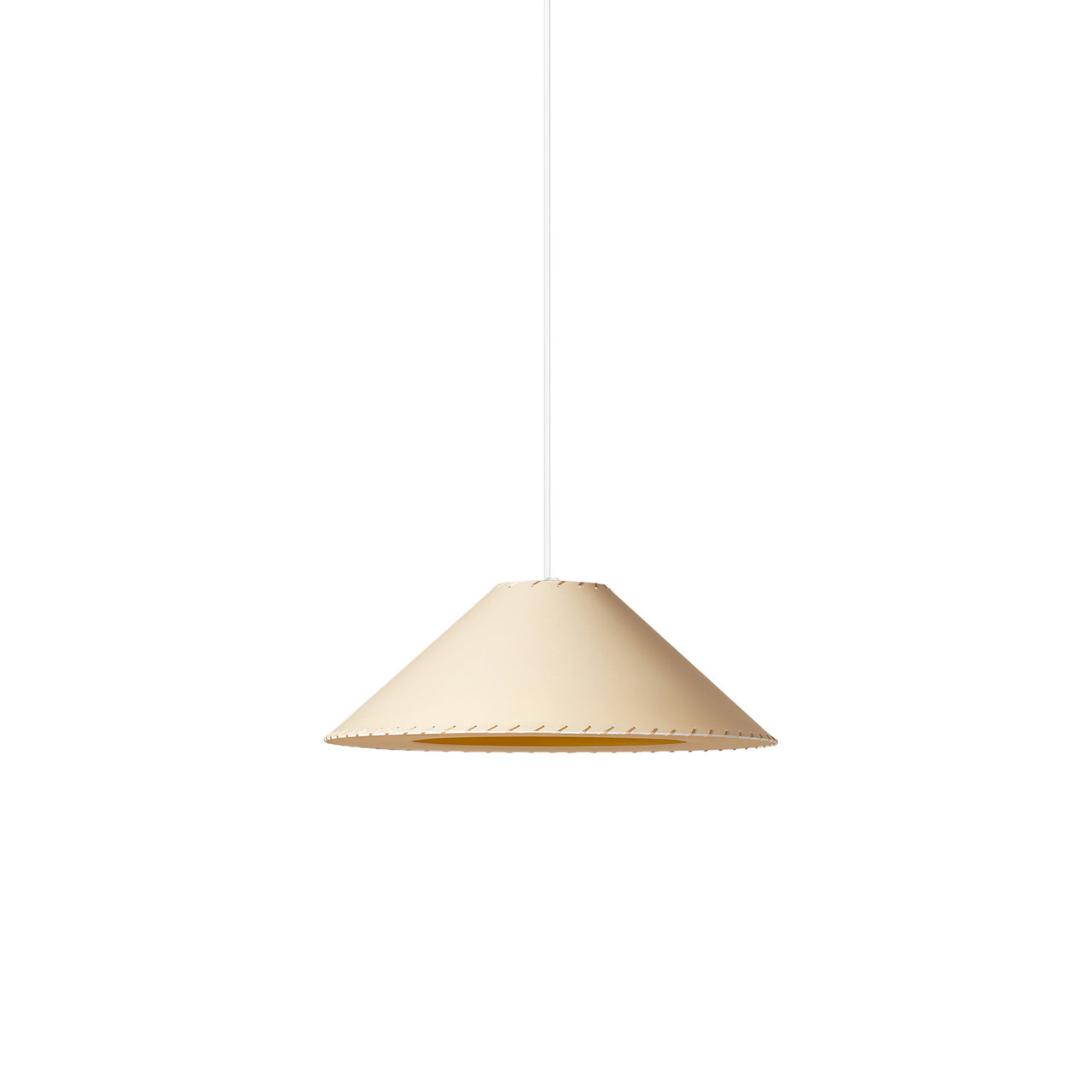 Sísísí Cónicas Planas MT4 Pendant Lamp: Stitched Beige + White