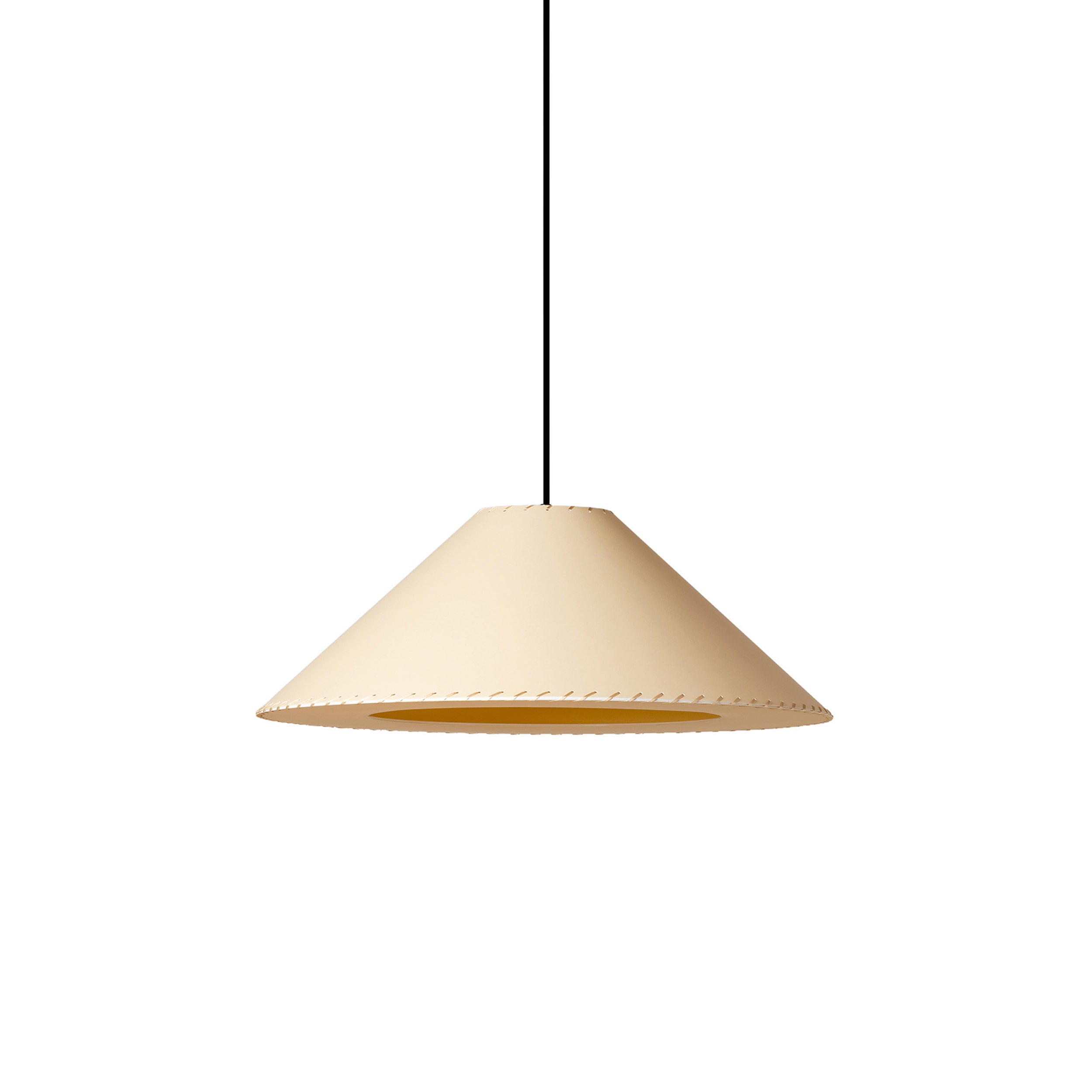 Sísísí Cónicas Planas MT5 Pendant Lamp: Stitched Beige + Black