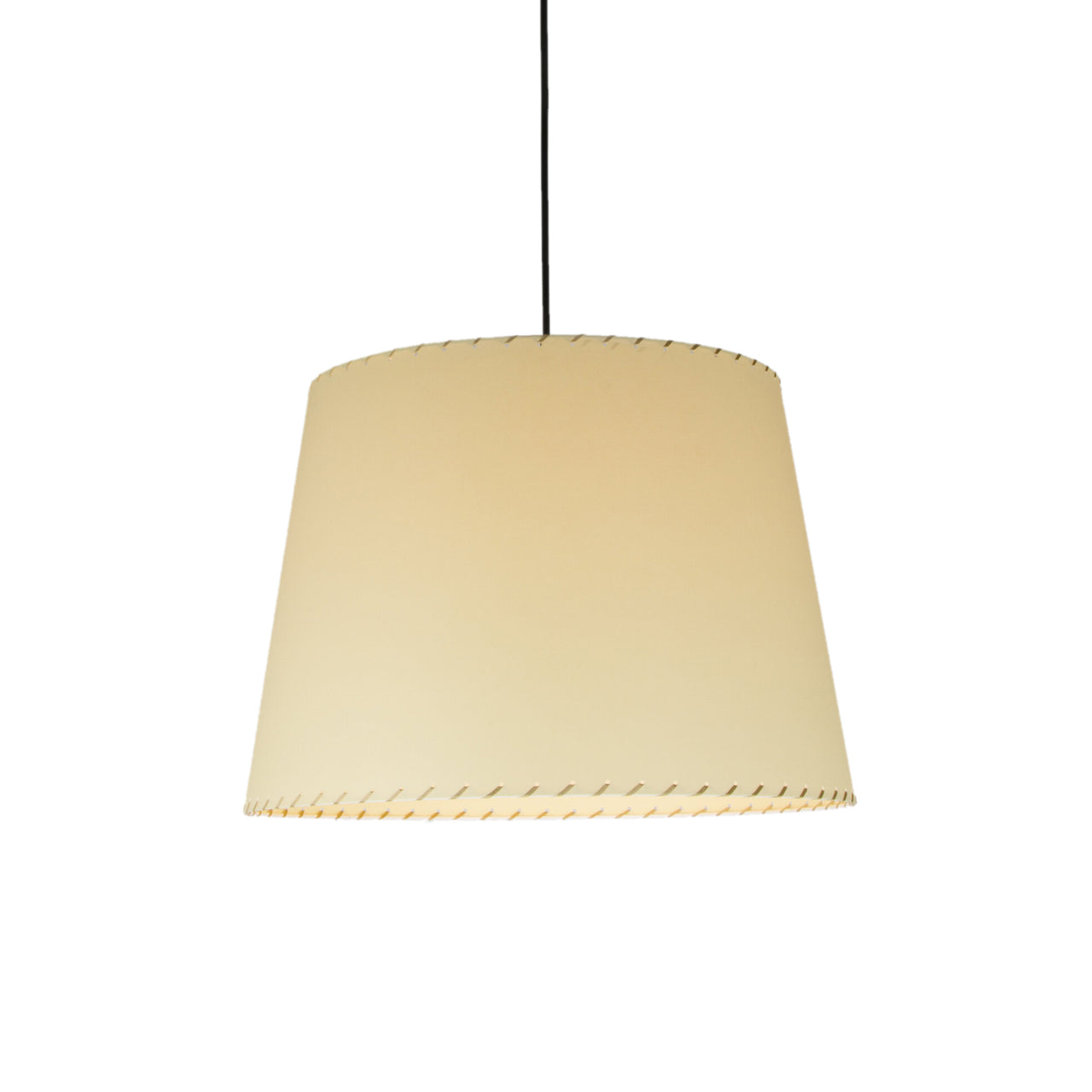 Sísísí Cónicas GT1 Pendant Lamp: Stitched Beige Parchment + Black