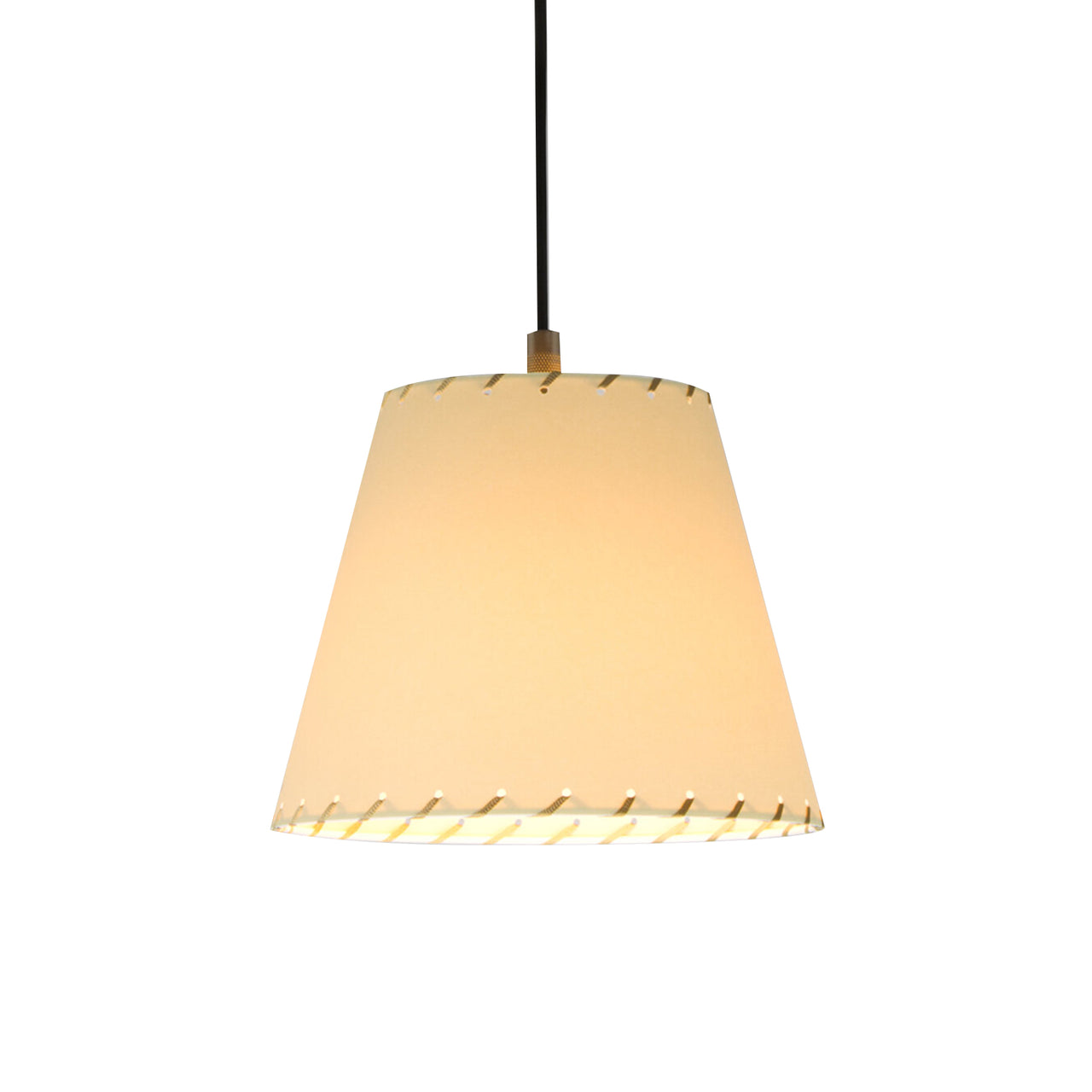 Sisisi Conicas PT1 Pendant Lamp: Stitched Beige Parchment + Black
