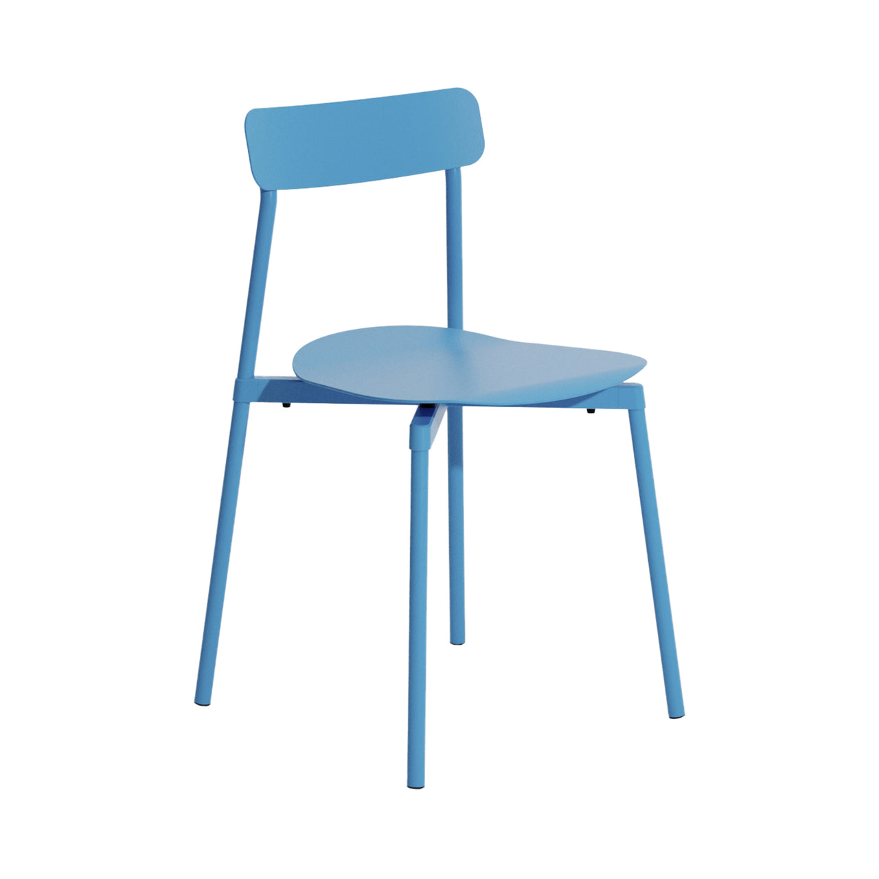 Fromme Outdoor Stacking Chair: Set of 2 + Sky Blue