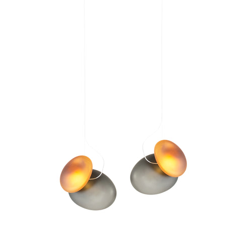 Pebble Linear 2 Pendant Light: A + D + Slate + Citrine