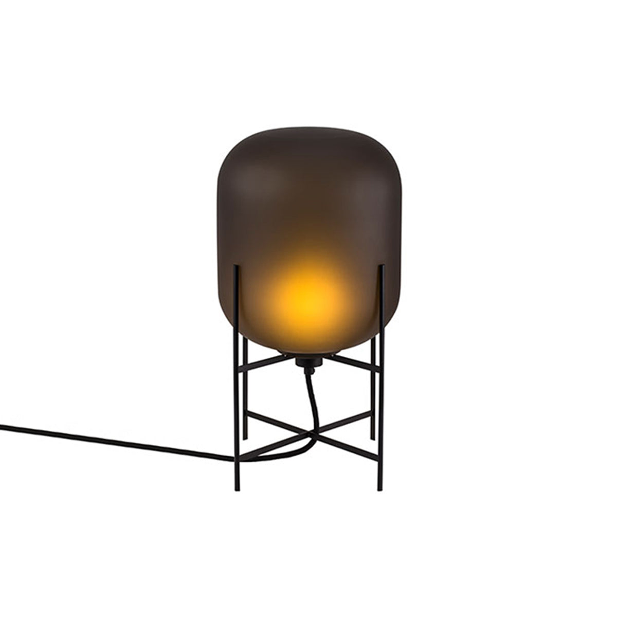 Oda Table Lamp: Smoky Grey Acetato + Black