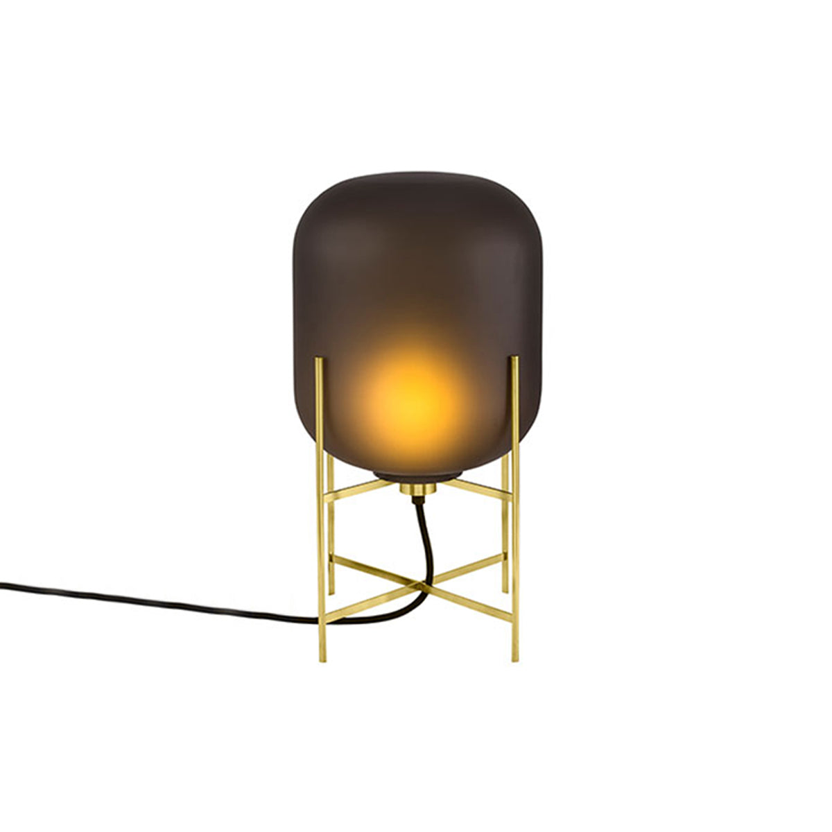 Oda Table Lamp: Smoky Grey Acetato + Brass