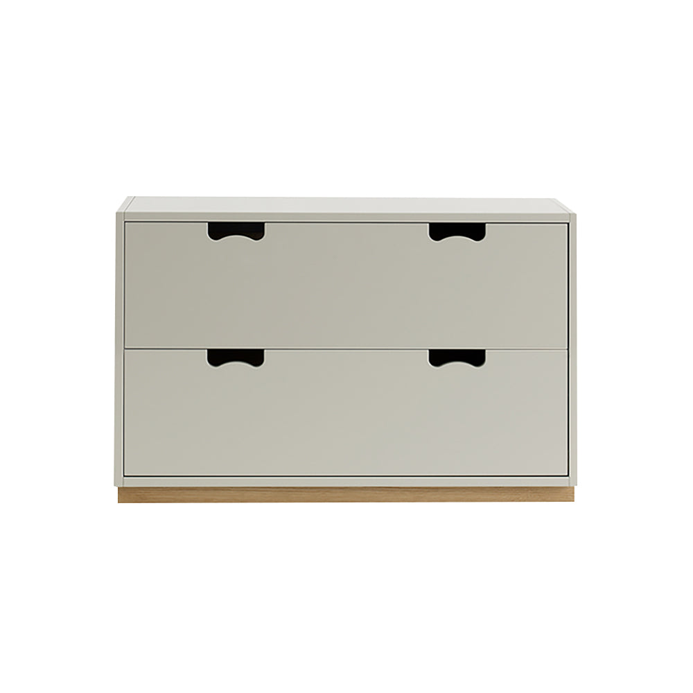 Snow A Storage Unit with Drawers: Light Grey + Snow A2 + Natural Oak