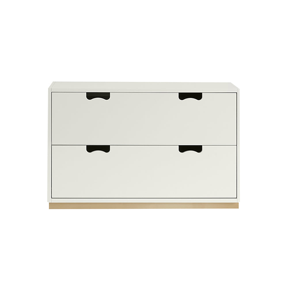 Snow A Storage Unit with Drawers: White + Snow A2 + Natural Oak