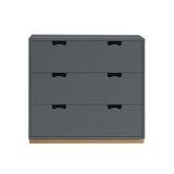 Snow A Storage Unit with Drawers: Storm Grey + Snow A3 + Natural Oak