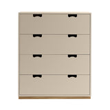 Snow A Storage Unit with Drawers: Dark Sand + Snow A + Natural Oak