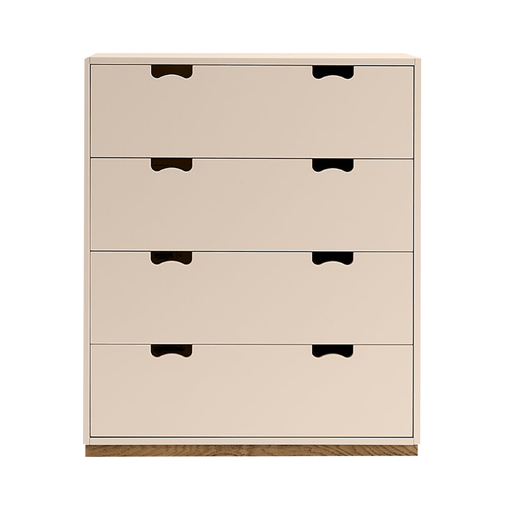Snow A Storage Unit with Drawers: Rose + Snow A + Natural Oak