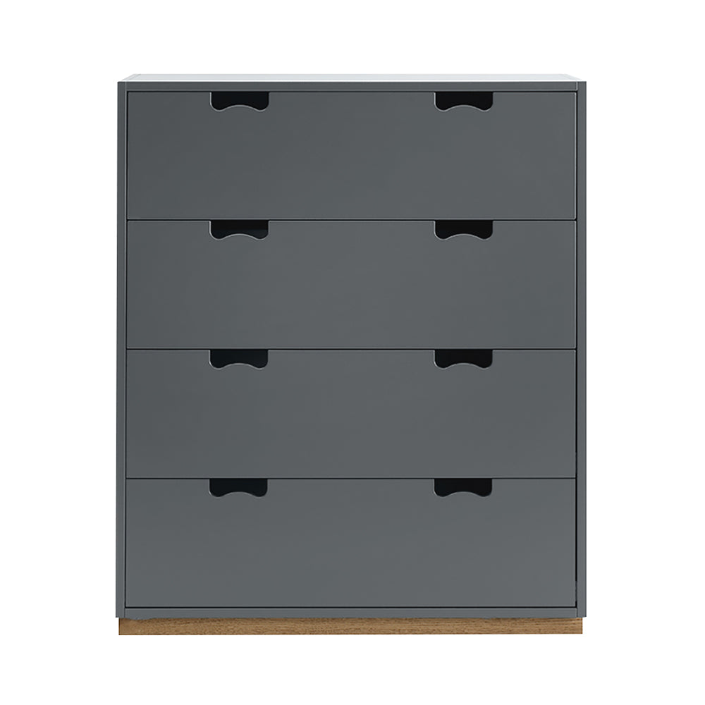 Snow A Storage Unit with Drawers: Storm Grey + Snow A + Natural Oak