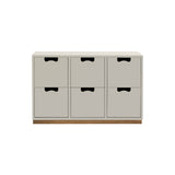 Snow B Storage Unit with Drawers: Light Grey + Snow B2 + Natural Oak
