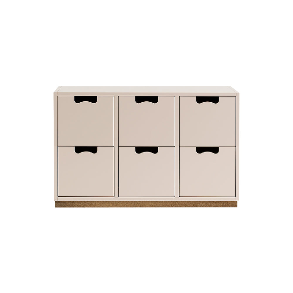 Snow B Storage Unit with Drawers: Rose + Snow B2 + Natural Oak