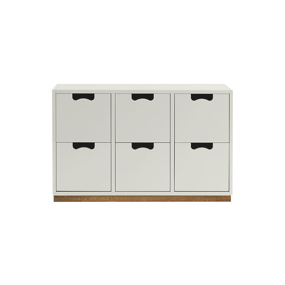 Snow B Storage Unit with Drawers: White + Snow B2 + Natural Oak