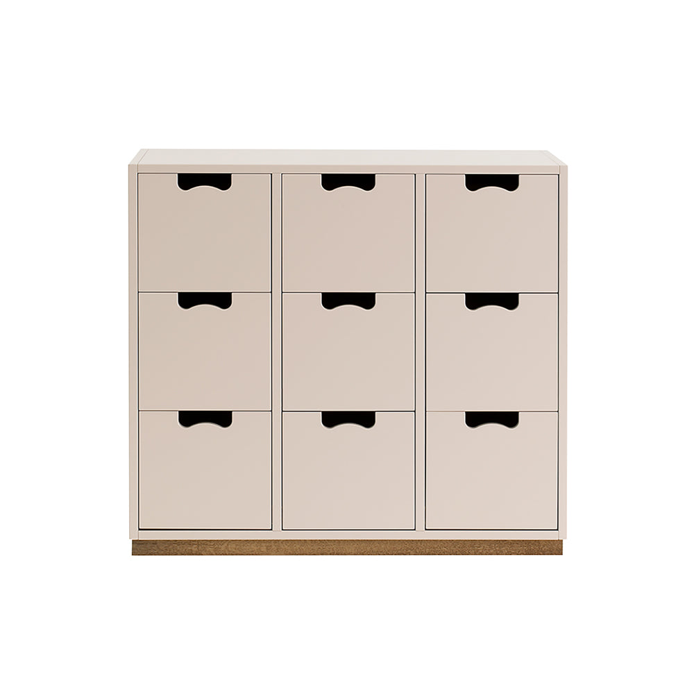 Snow B Storage Unit with Drawers: Rose + Snow B3 + Natural Oak