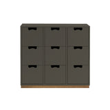 Snow B Storage Unit with Drawers: Taupe + Snow B3 + Natural Oak