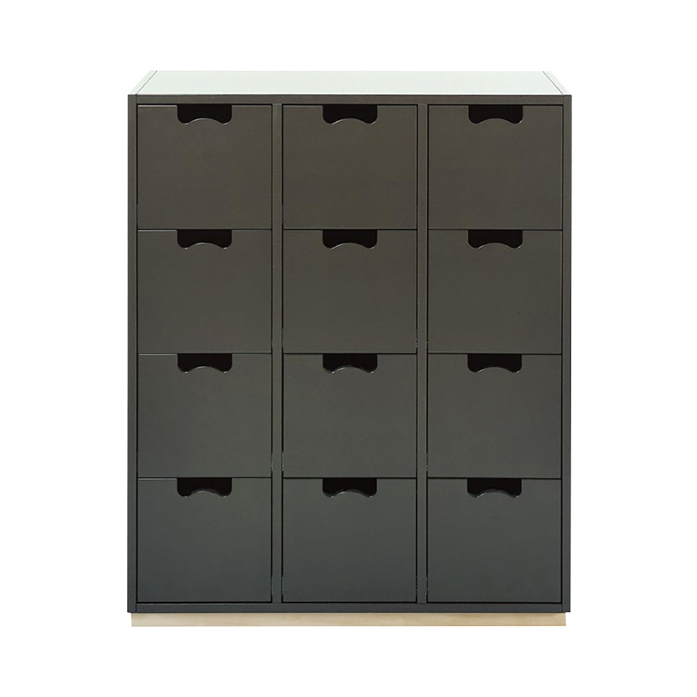 Snow B Storage Unit with Drawers: Taupe + Snow B + Natural Oak
