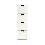 Snow J Storage Unit with Drawers: 4 + White + Natural Oak