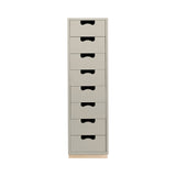 Snow J Storage Unit with Drawers: 8 + Light Grey