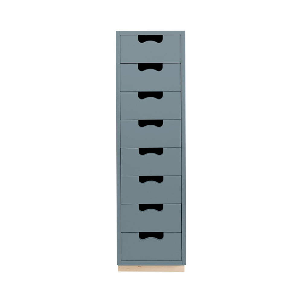 Snow J Storage Unit with Drawers: 8 + Nordic Blue