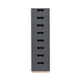 Snow J Storage Unit with Drawers: 8 + Storm Grey