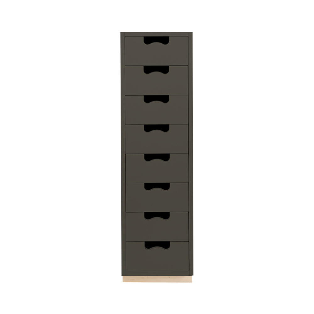 Snow J Storage Unit with Drawers: 8 + Taupe 