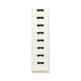 Snow J Storage Unit with Drawers: 8 + White