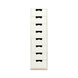 Snow J Storage Unit with Drawers: 8 + White + Natural Oak