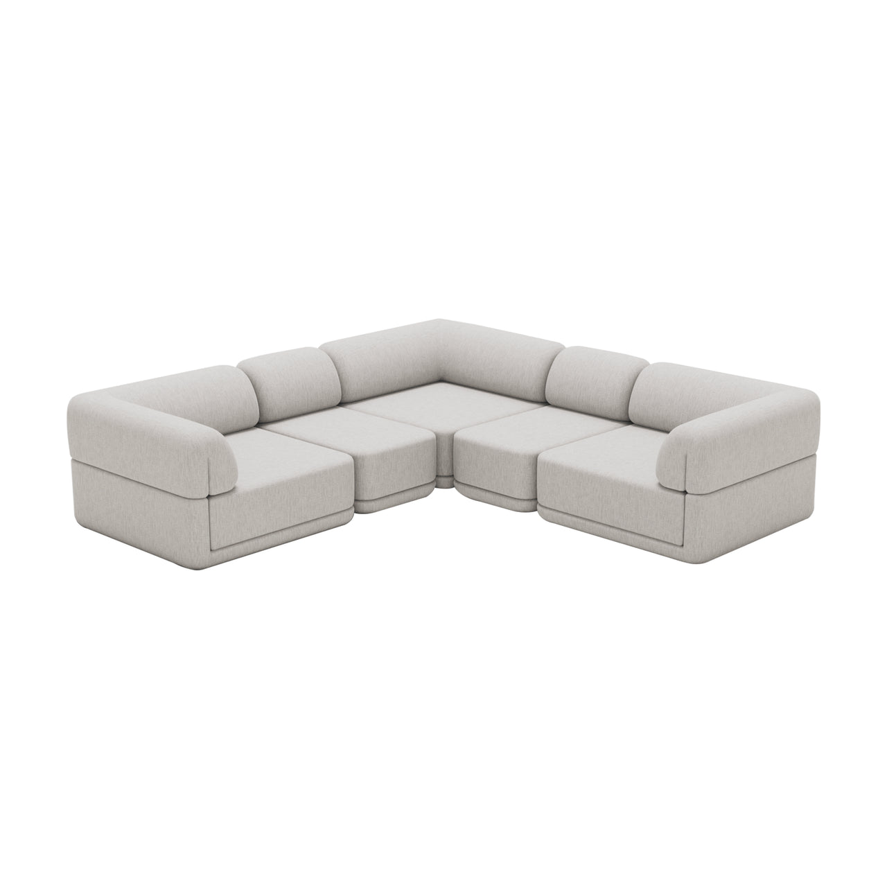 Cube Modular Sofa: Slim + Configuration 4 + Chenille Snow White