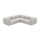 Cube Modular Sofa: Slim + Configuration 4 + Chenille Snow White