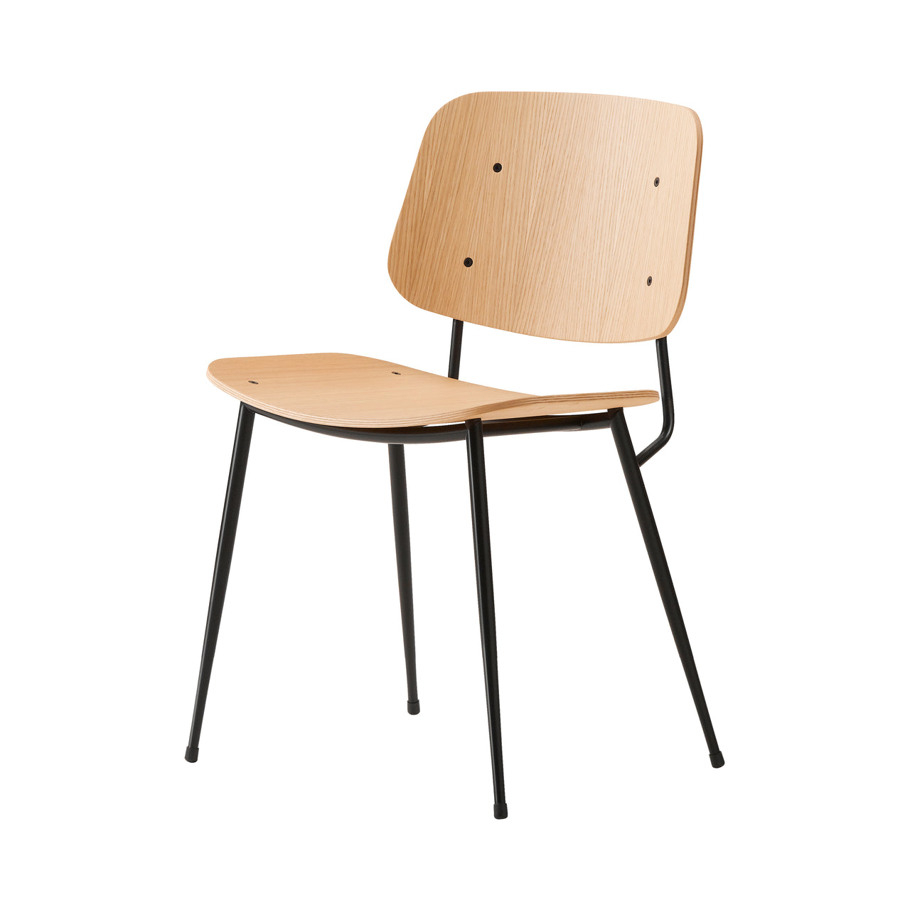 Soborg Chair: Metal Base + Lacquered Oak + Black