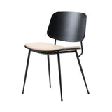 Soborg Chair: Metal Base + Seat Upholstered + Black Lacquered Oak + Black