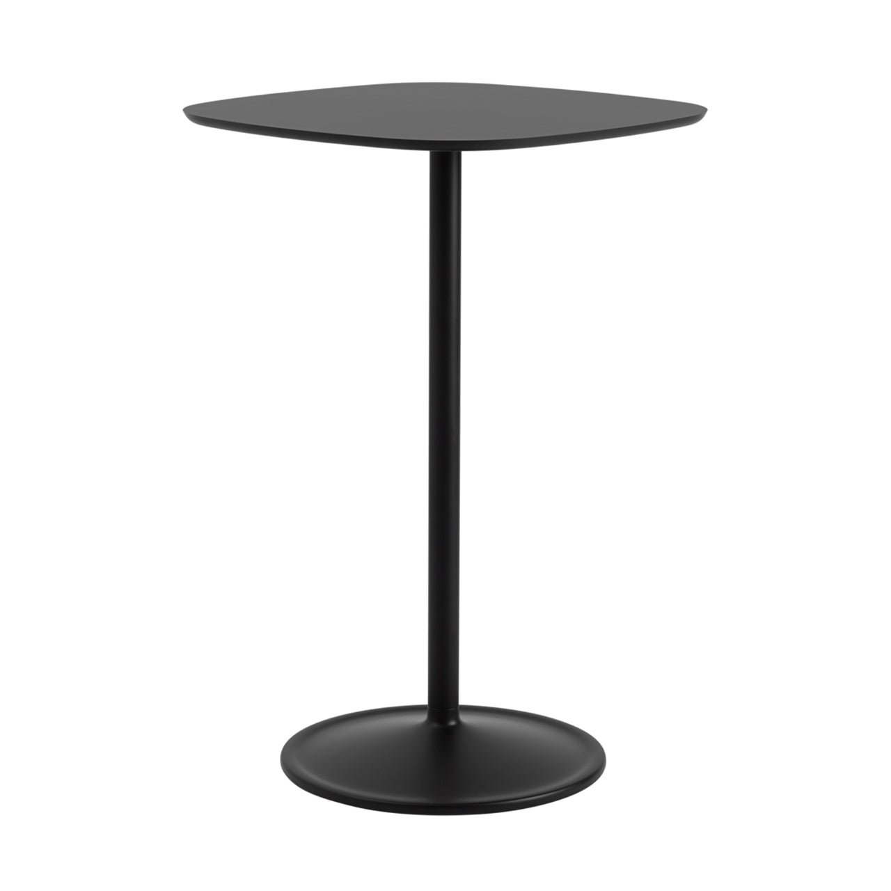 Soft Café Table: Square + High + Black Nanolaminate + Black