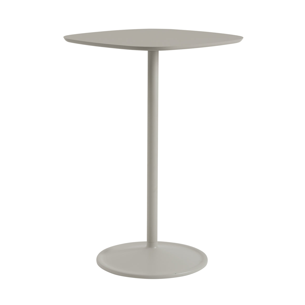 Soft Café Table: Square + High + Grey Linoleum + Grey