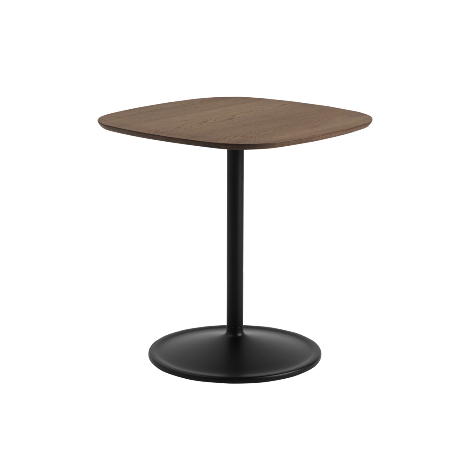 Soft Café Table: Square + Low + Dark Oiled Oak + Black