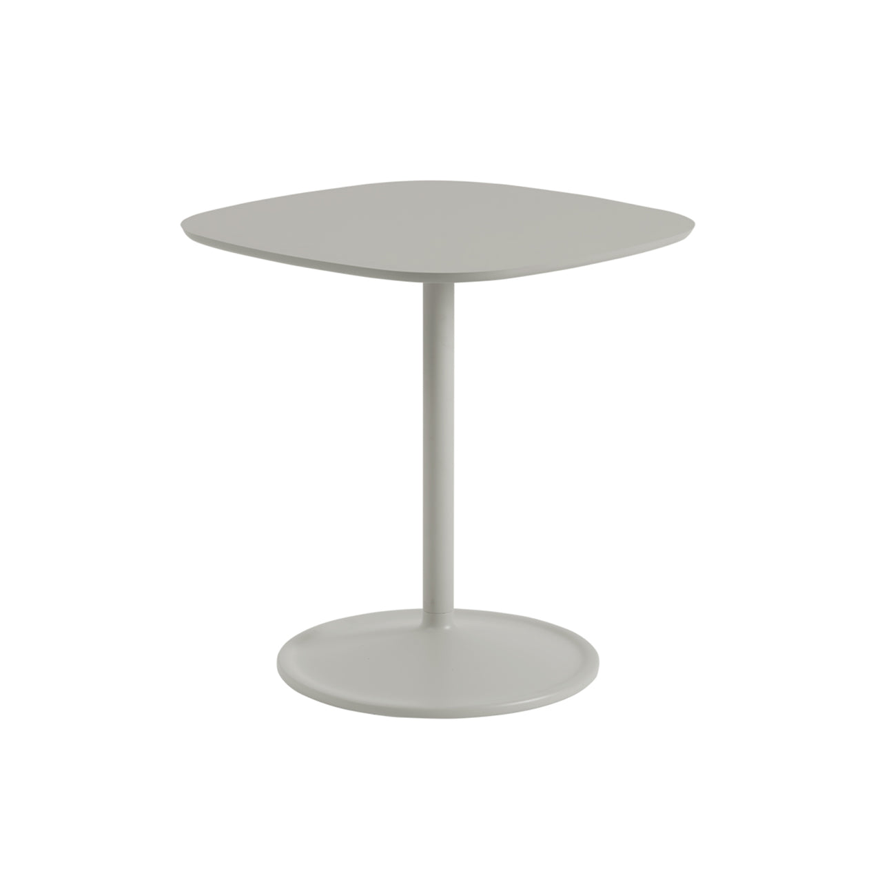 Soft Café Table: Square + Low + Grey Linoleum + Grey