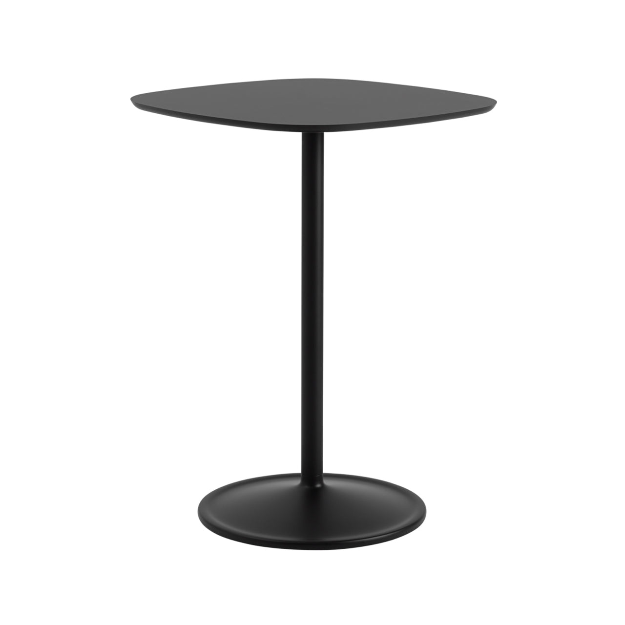 Soft Café Table: Square + Medium + Black Nanolaminate + Black