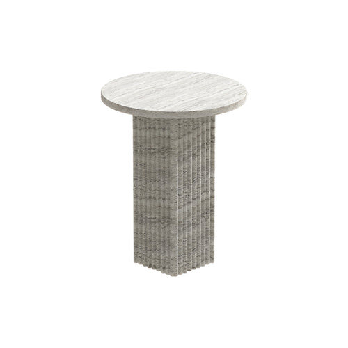 Soho Side Table: Silver Travertine