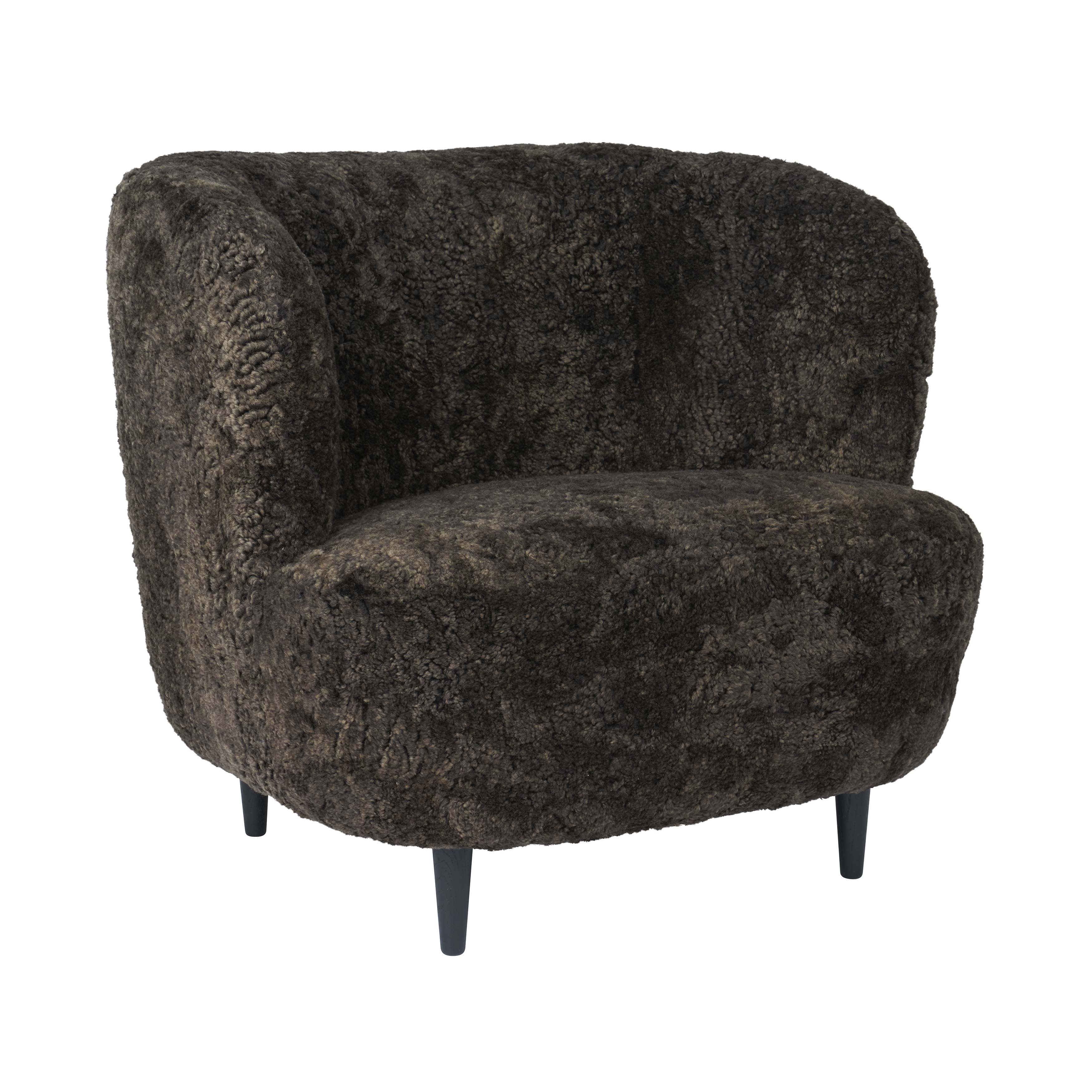 Stay Lounge Chair: Large + Semi Matt Lacquered Black Stained Oak