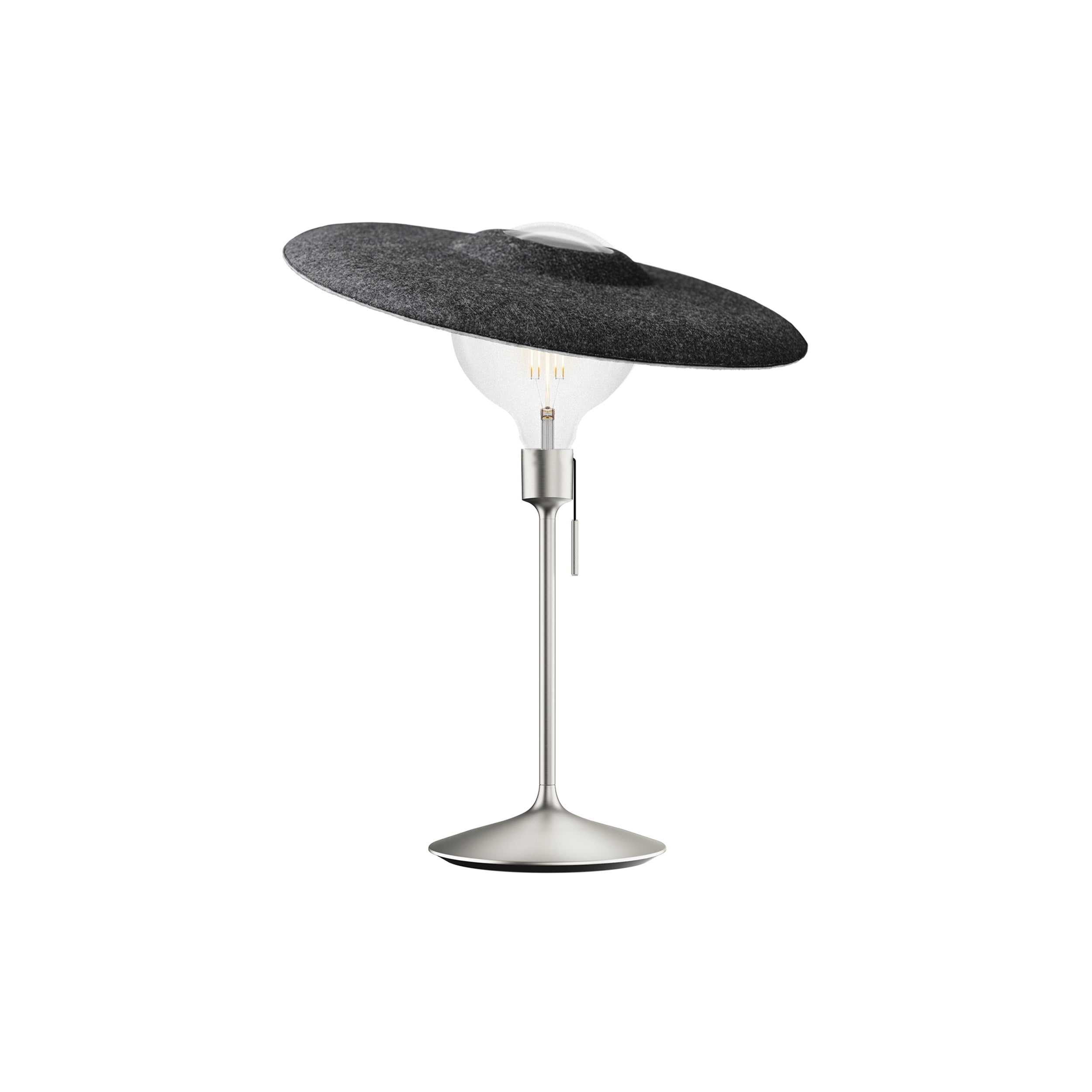 Shade Champagne Table Lamp: Brushed Steel + With Bulb (3 W)