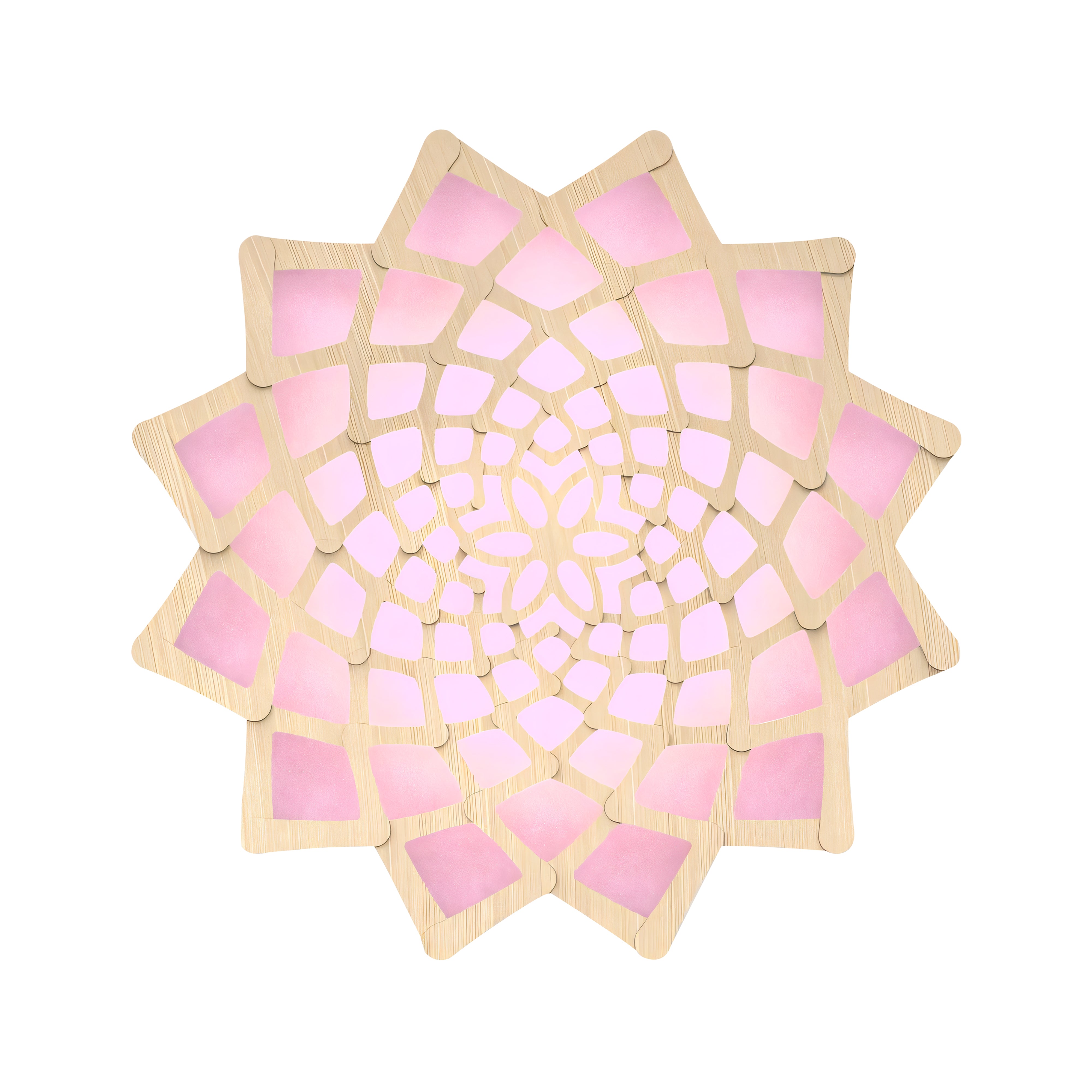 Sunflower Wall Light: Large + Bamboo + Pink