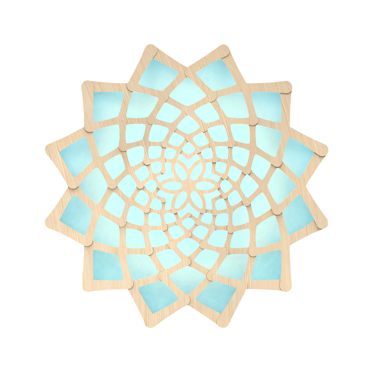 Sunflower Wall Light: Large + Bamboo + Blue
