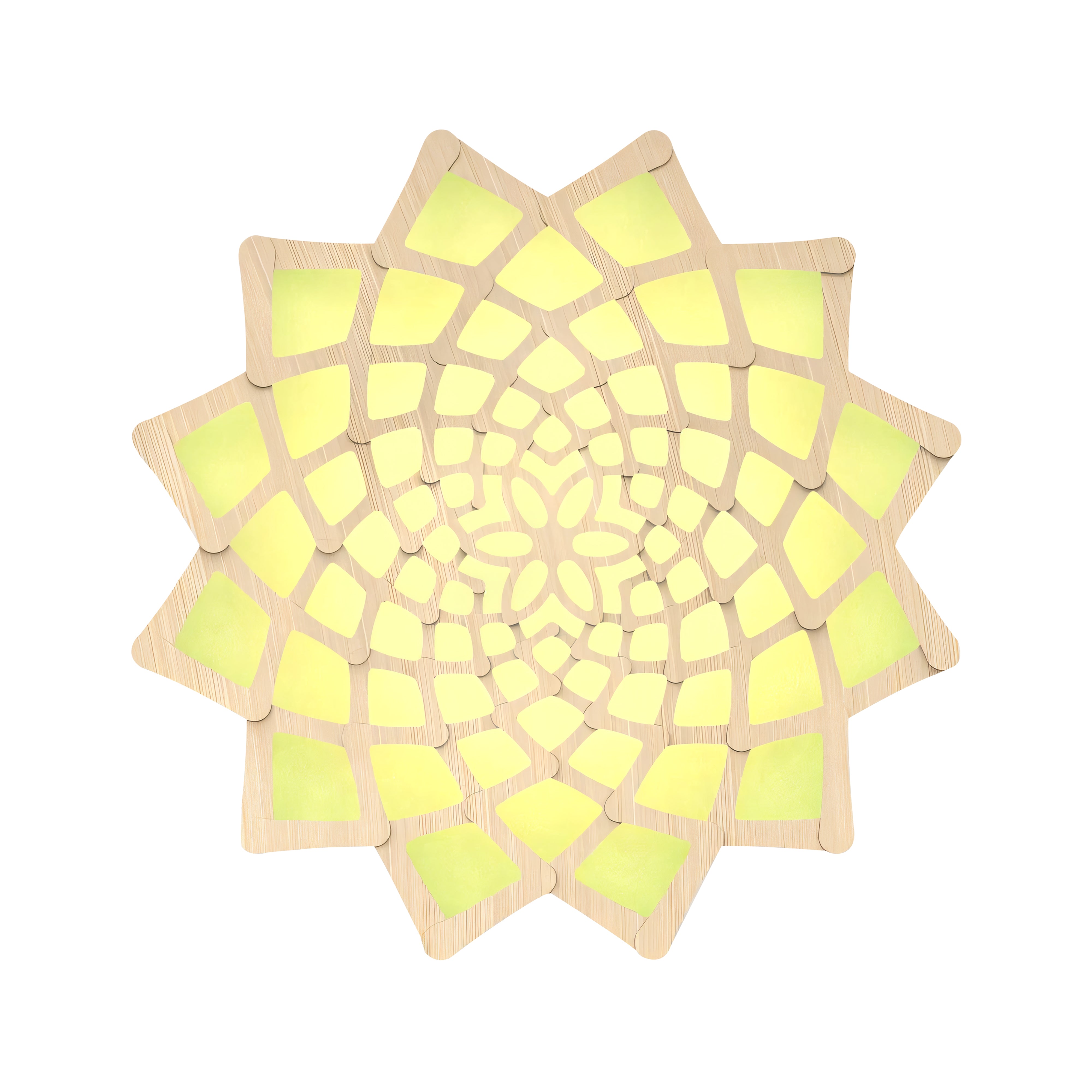 Sunflower Wall Light: Large + Bamboo + Lime